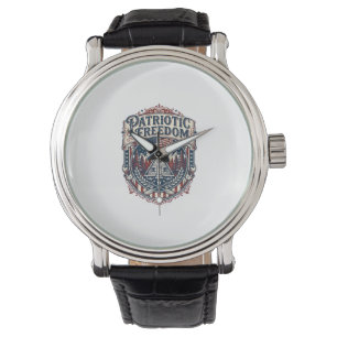Patriotic Cabin Weekend Vector Graphic Tee_1 Watch