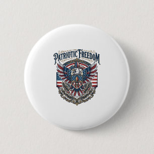 Patriotic Cajun Pride Vector Graphic Tee_1 2 Inch Round Button