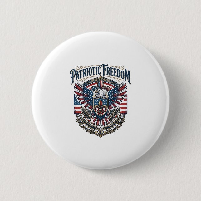 Patriotic Cajun Pride Vector Graphic Tee_1 2 Inch Round Button (Front)