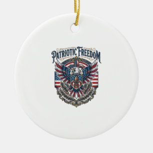 Patriotic Cajun Pride Vector Graphic Tee_1 Ceramic Ornament