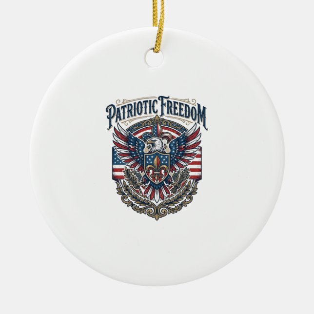 Patriotic Cajun Pride Vector Graphic Tee_1 Ceramic Ornament (Front)