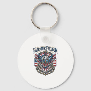 Patriotic Cajun Pride Vector Graphic Tee_1 Keychain