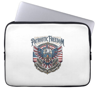 Patriotic Cajun Pride Vector Graphic Tee_1 Laptop Sleeve