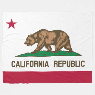 Patriotic California Republic Flag Fleece Blanket