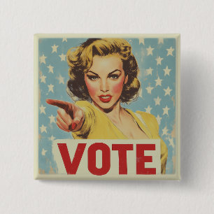 Patriotic Call to Action: Vote! 2 Inch Square Button