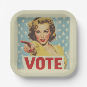 Patriotic Call to Action: Vote! Paper Plate