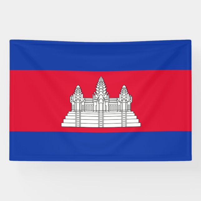 Patriotic Cambodia Flag Banner (Horizontal)
