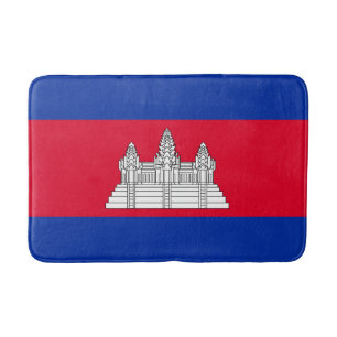 Patriotic Cambodia Flag Bath Mat