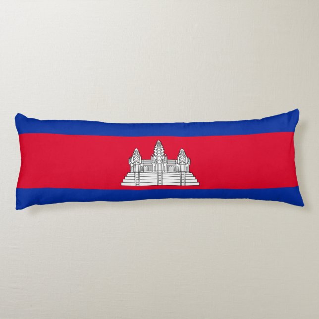 Patriotic Cambodia Flag Body Pillow (Back)
