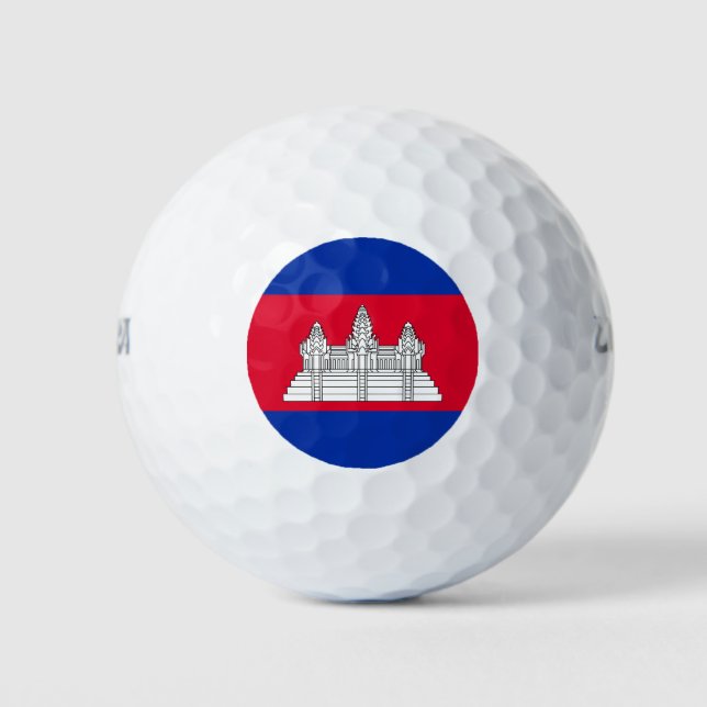 Patriotic Cambodia Flag Golf Balls (Front)