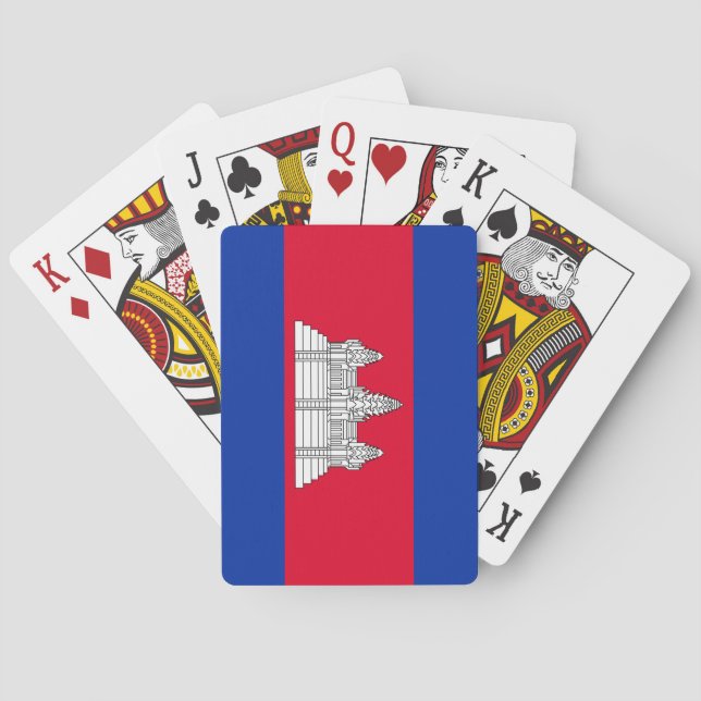Patriotic Cambodia Flag Playing Cards (Back)