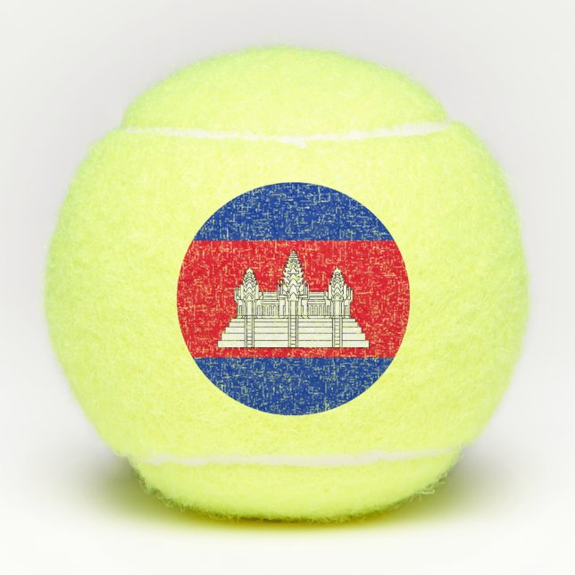 Patriotic Cambodia Flag Tennis Balls (Front)