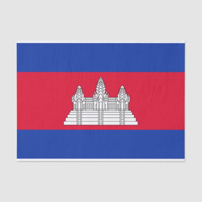 Patriotic Cambodia Flag Tissue Paper (Front)