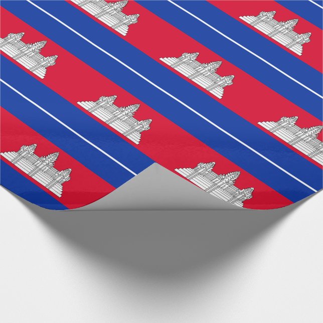 Patriotic Cambodia Flag Wrapping Paper (Corner)