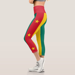 Patriotic Cameroon Flag Capri Leggings