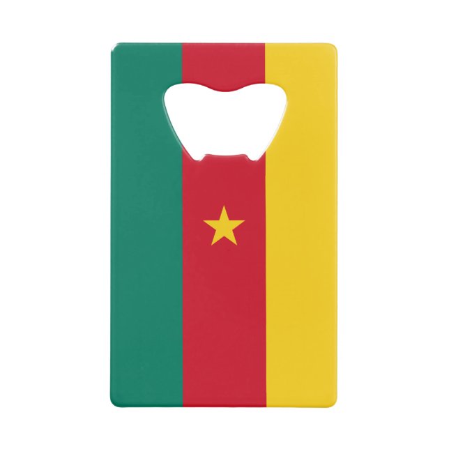 Patriotic Cameroon Flag Credit Card Bottle Opener (Front)