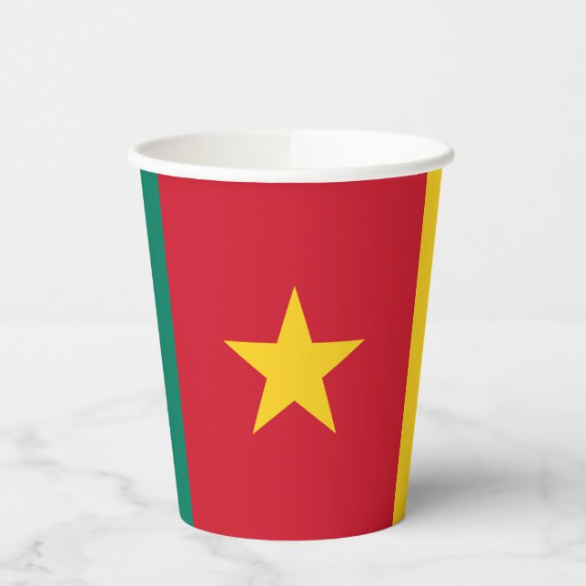 Patriotic Cameroon Flag Paper Cups (Left)