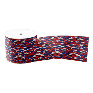 Patriotic camo grosgrain ribbon