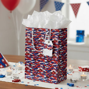 Patriotic camo medium gift bag