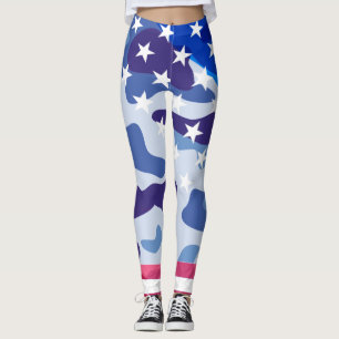 Patriotic camouflage pattern leggings