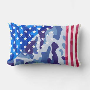Patriotic camouflage pattern lumbar pillow