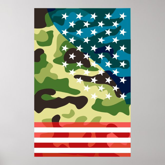 Patriotic camouflage pattern poster (Front)