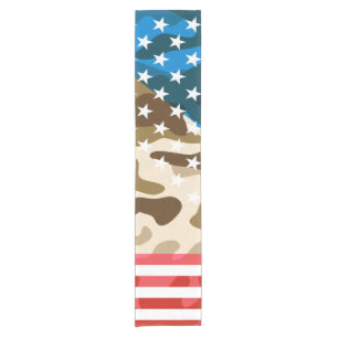 Patriotic camouflage pattern short table runner