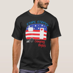 Patriotic Camper Rv Trailer American Flag Veteran T-Shirt