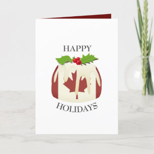 Patriotic CANADA Christmas Pudding Holiday Card