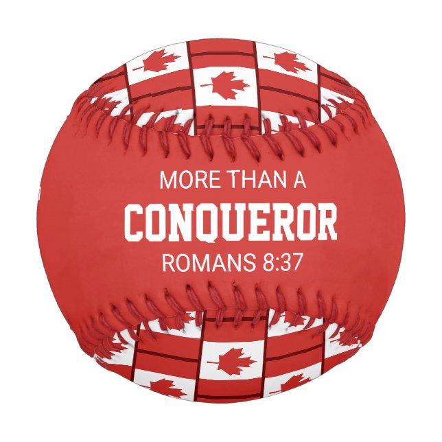 Patriotic CANADA Custom Scripture FLAG Baseball (Front)