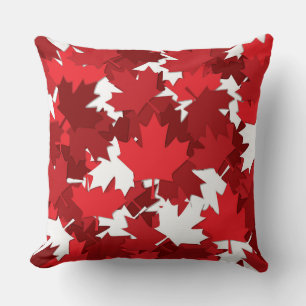 Patriotic Canada Flag Maple Leaf Pattern Throw Pillow