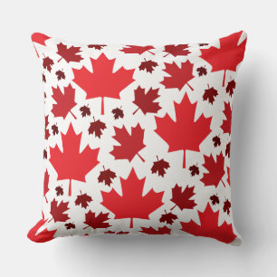 Patriotic Canada Flag Maple Leaf Pattern Throw Pillow