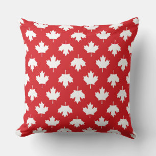 Patriotic Canada Flag Maple Leaf Throw Pillow