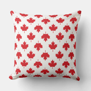 Patriotic Canada Flag Maple Leaf Throw Pillow
