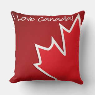 Patriotic Canada Maple Leaf Throw Pillow