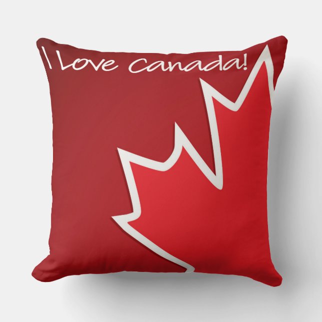 Patriotic Canada Maple Leaf Throw Pillow (Front)