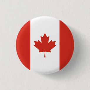 Patriotic Canadian Flag 1 Inch Round Button
