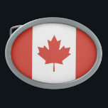 Patriotic Canadian Flag Belt Buckle<br><div class="desc">The national flag of Canada.</div>