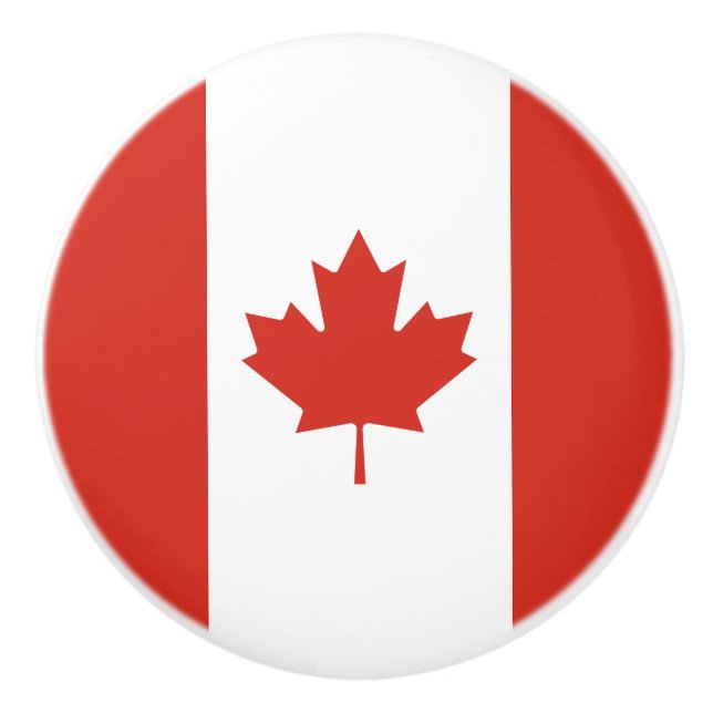 Patriotic Canadian Flag Ceramic Knob (Front)