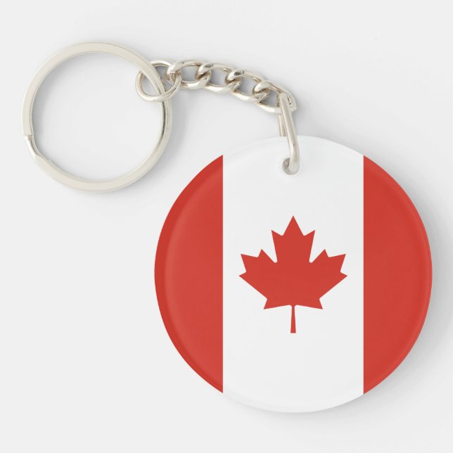 Patriotic Canadian Flag Keychain (Front)