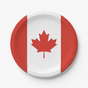 Patriotic Canadian Flag Paper Plate