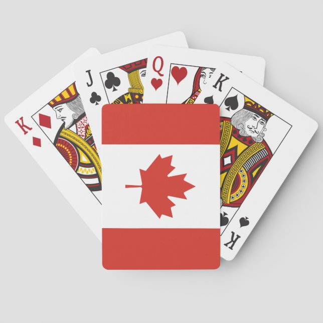 Patriotic Canadian Flag Playing Cards (Back)