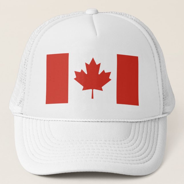 Patriotic Canadian Flag Trucker Hat (Front)