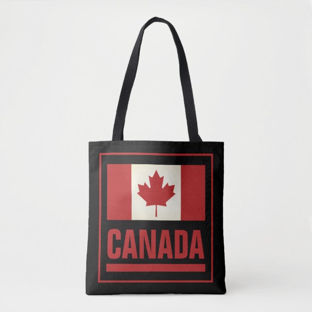 Patriotic Canadian maple leaf flag of Canada Tote Bag (Front)