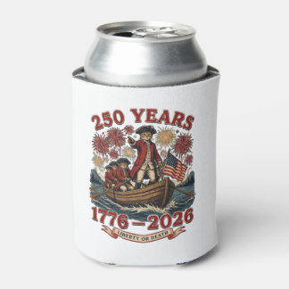 Patriotic Cat 250th America Anniversary 1776-2026 Can Cooler