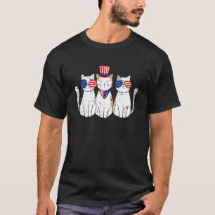 Patriotic Cat 4th Of July Funny Kitten Cat Lover P T-Shirt