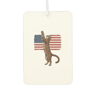 Patriotic Cat American Flag Vintage Vector Design_ Air Freshener