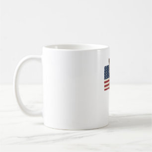 Patriotic Cat American Flag Vintage Vector Design_ Coffee Mug