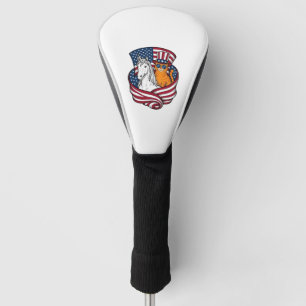 Patriotic Cat and Unicorn Vintage Vector Design_1 Golf Head Cover