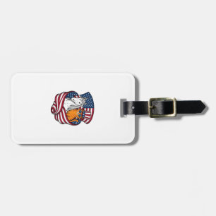 Patriotic Cat and Unicorn Vintage Vector Design_1 Luggage Tag